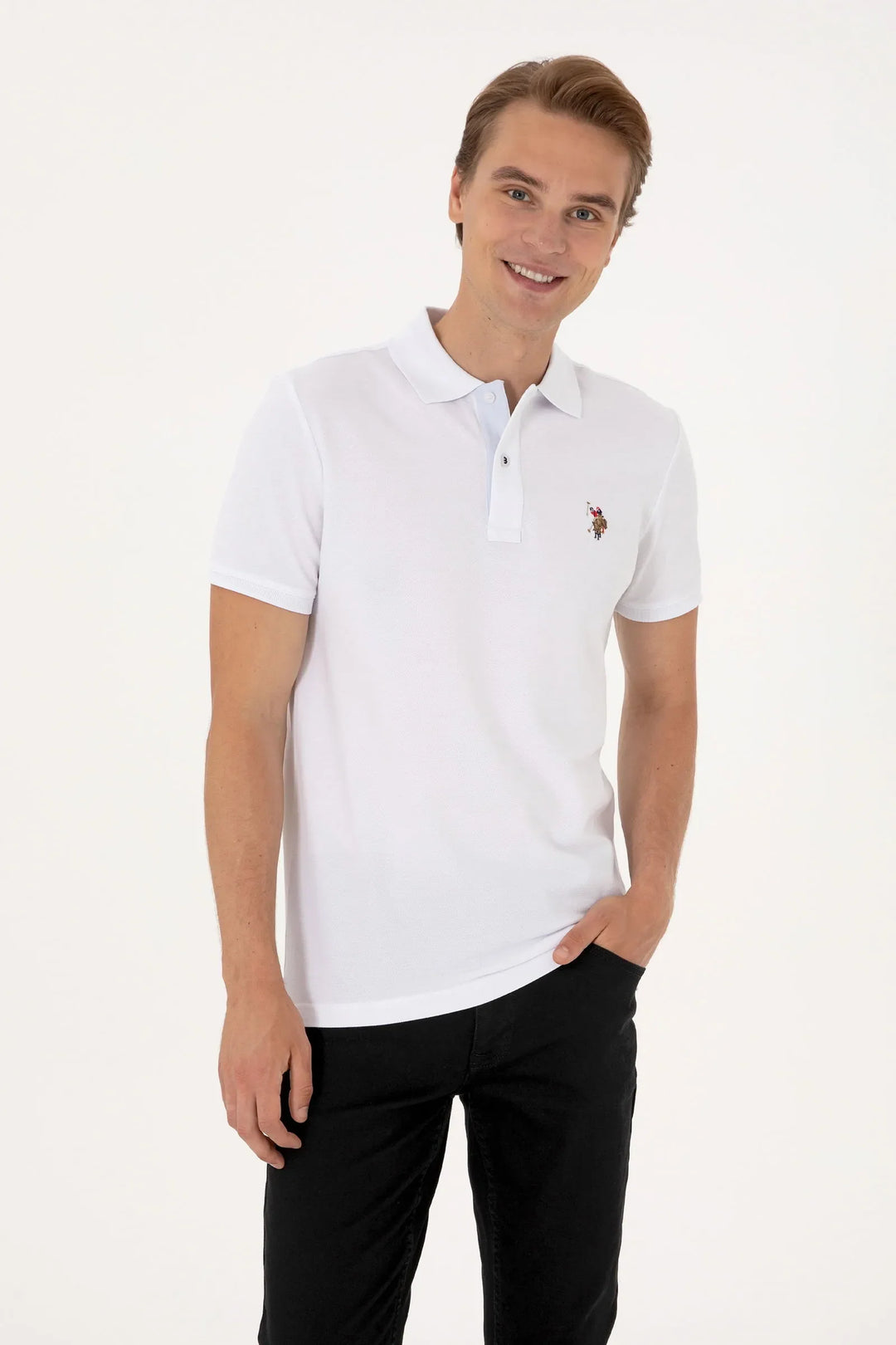 White Slim Fit Polo Shirt
