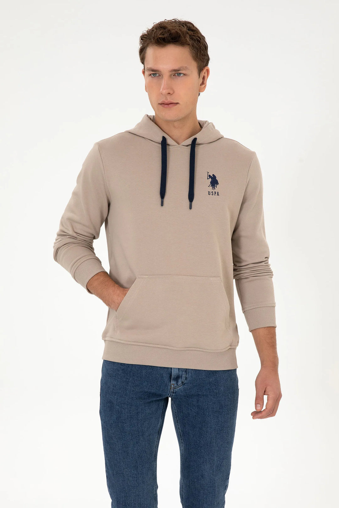 Beige Hoodie With Logo