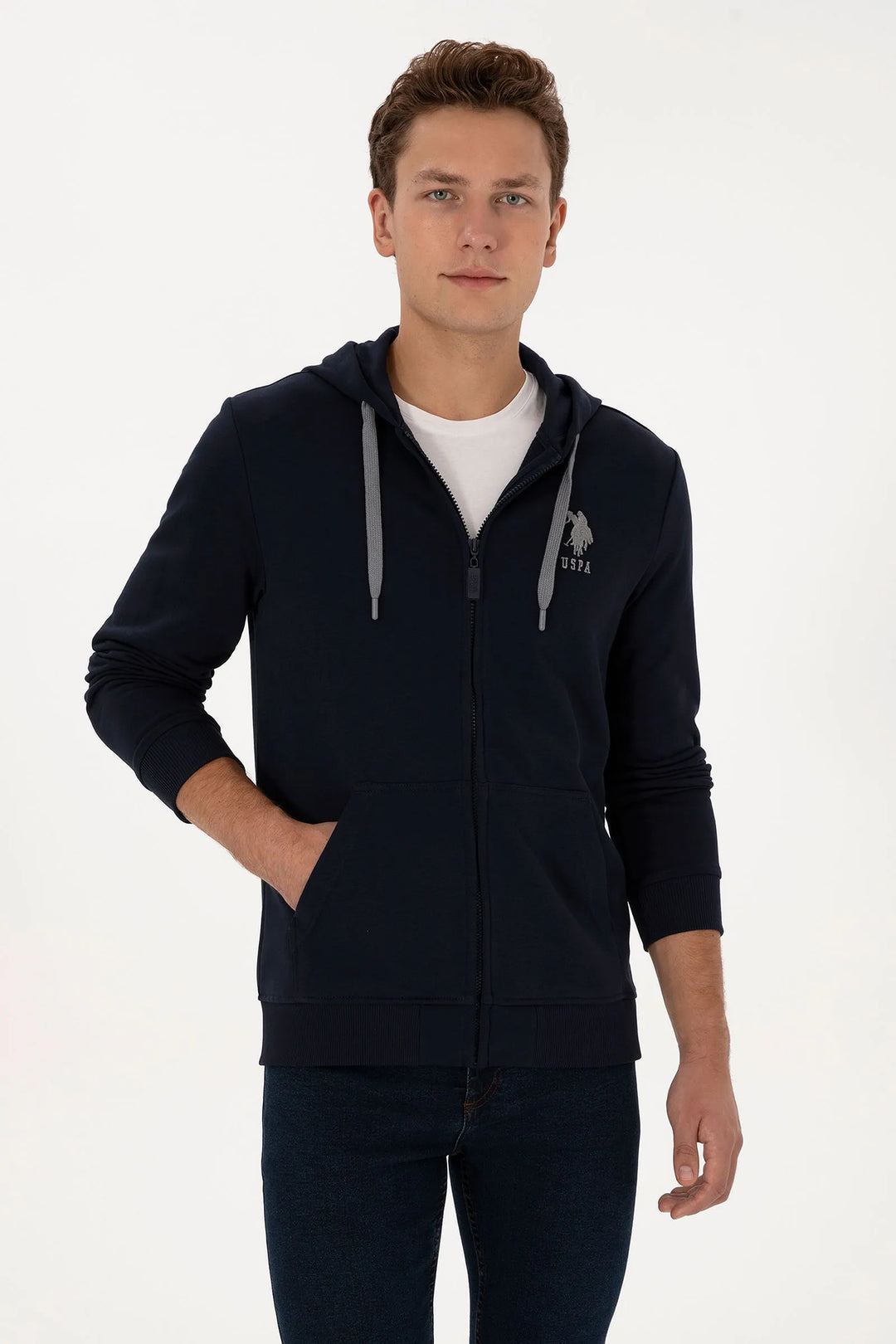 Navy Zip Up Hoodie