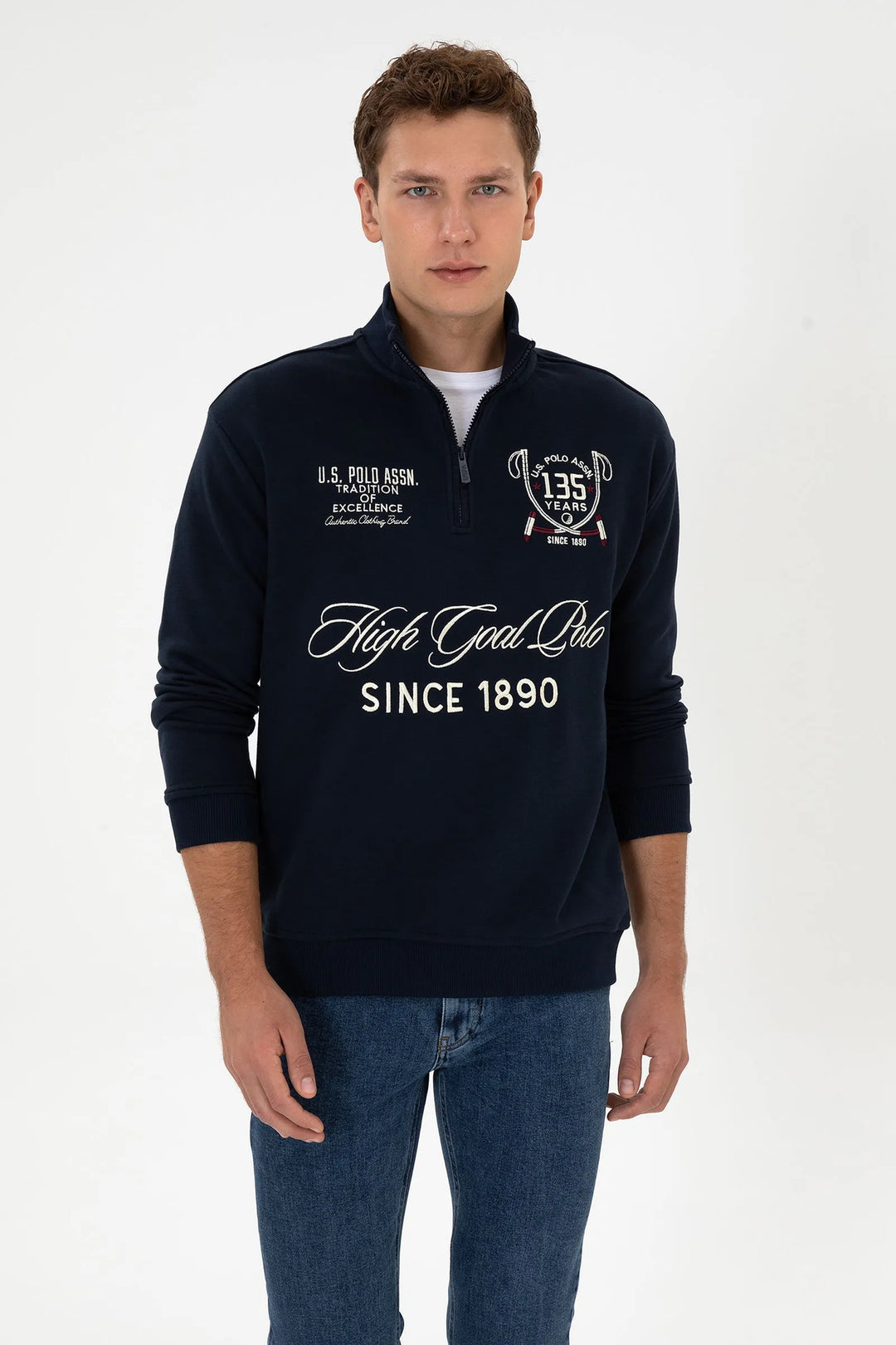 Navy Sweatshirt With Zipper