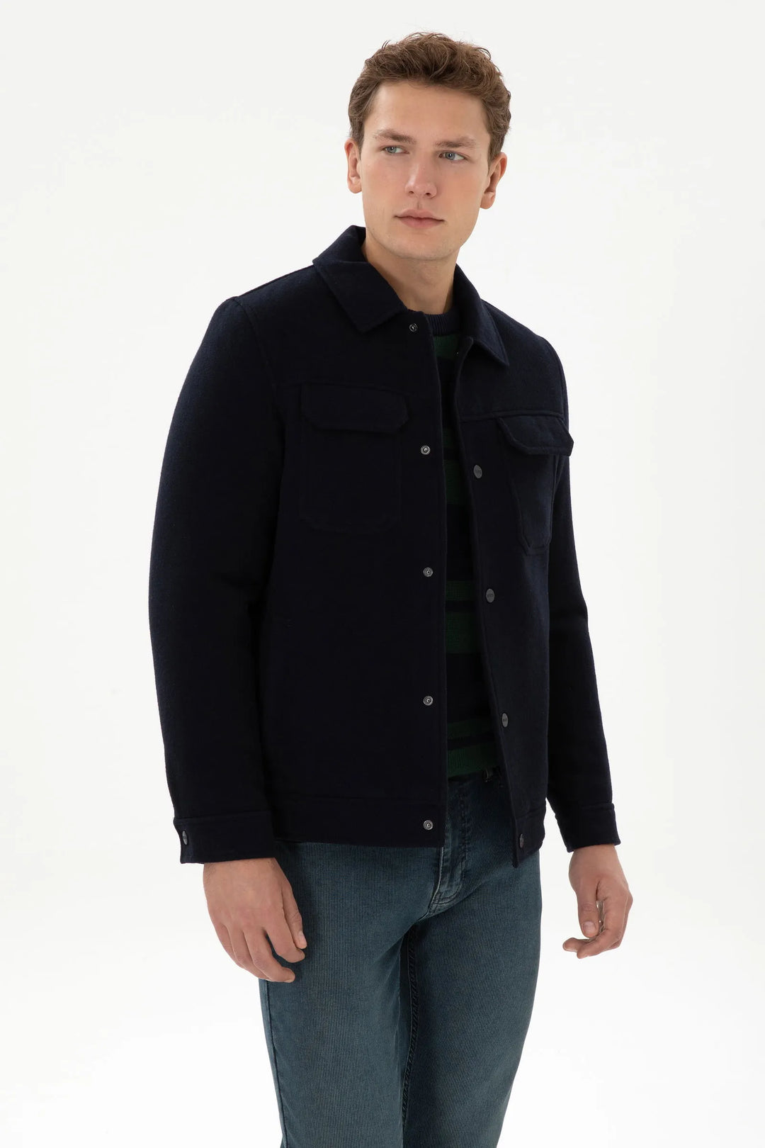 Navy Button Up Jacket