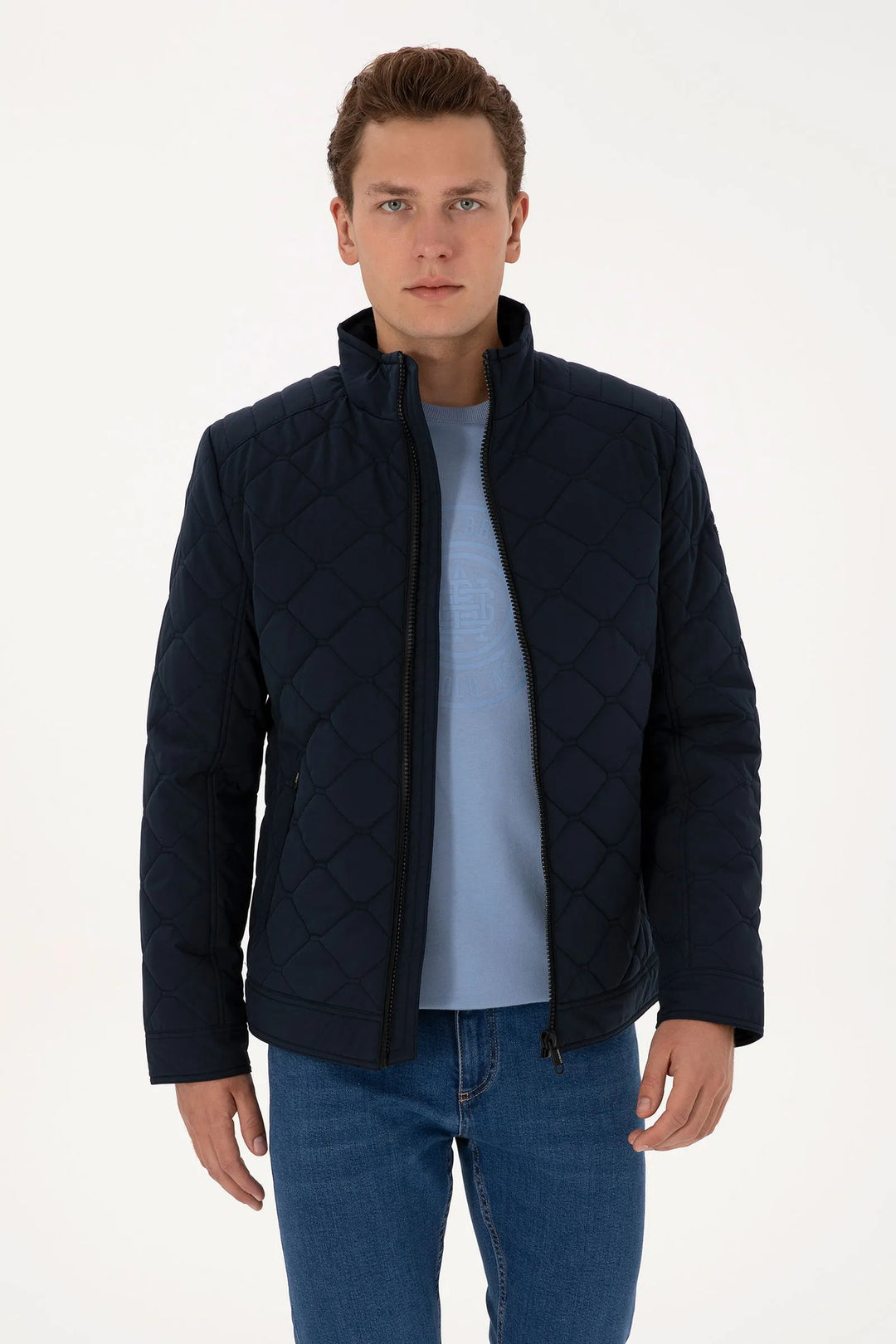 Navy Quilted Puffer Jacket