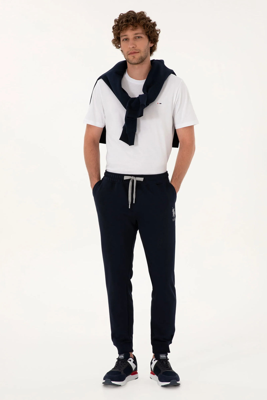 Navy Sweatpants With Logo