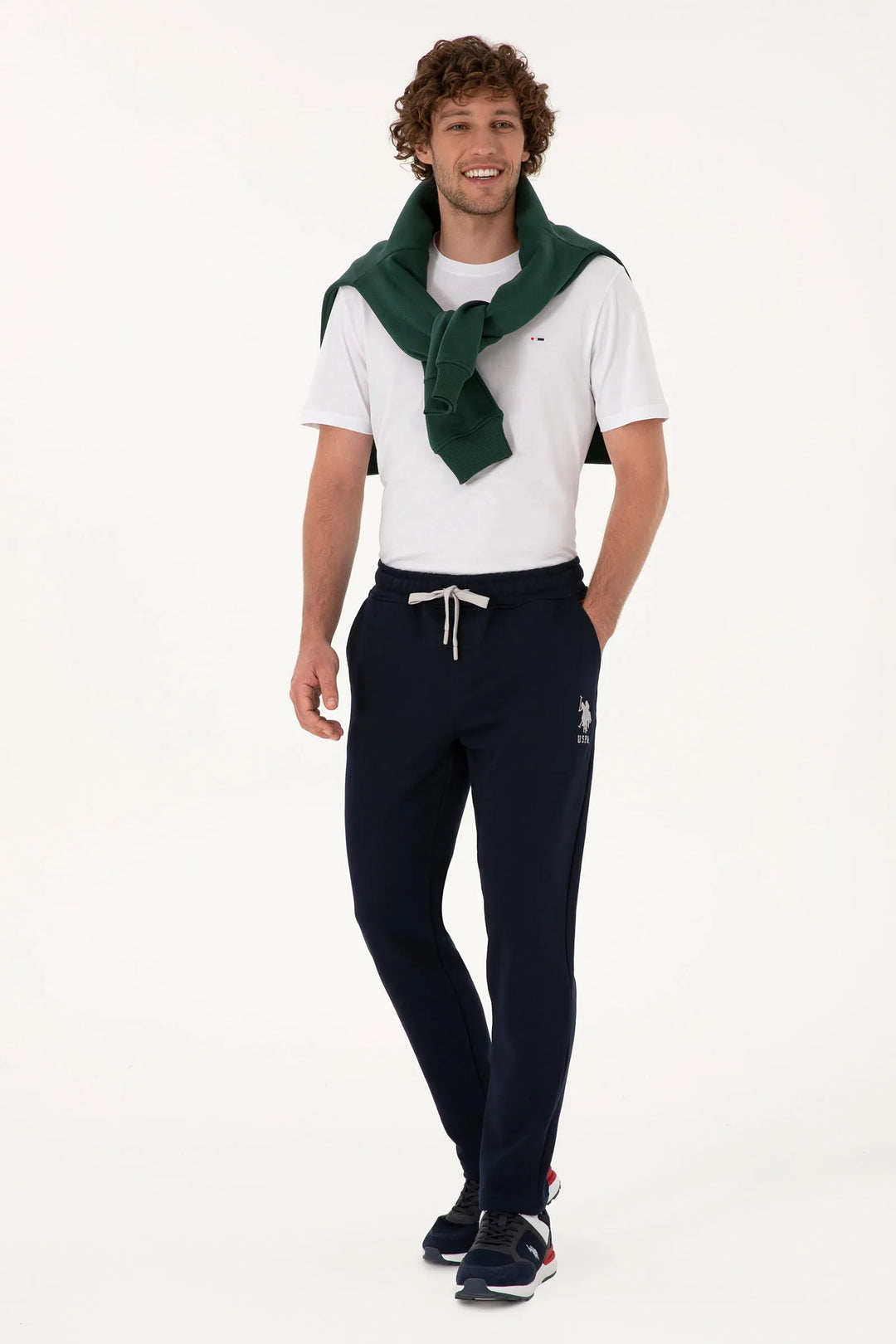 Navy Sweatpants With Logo