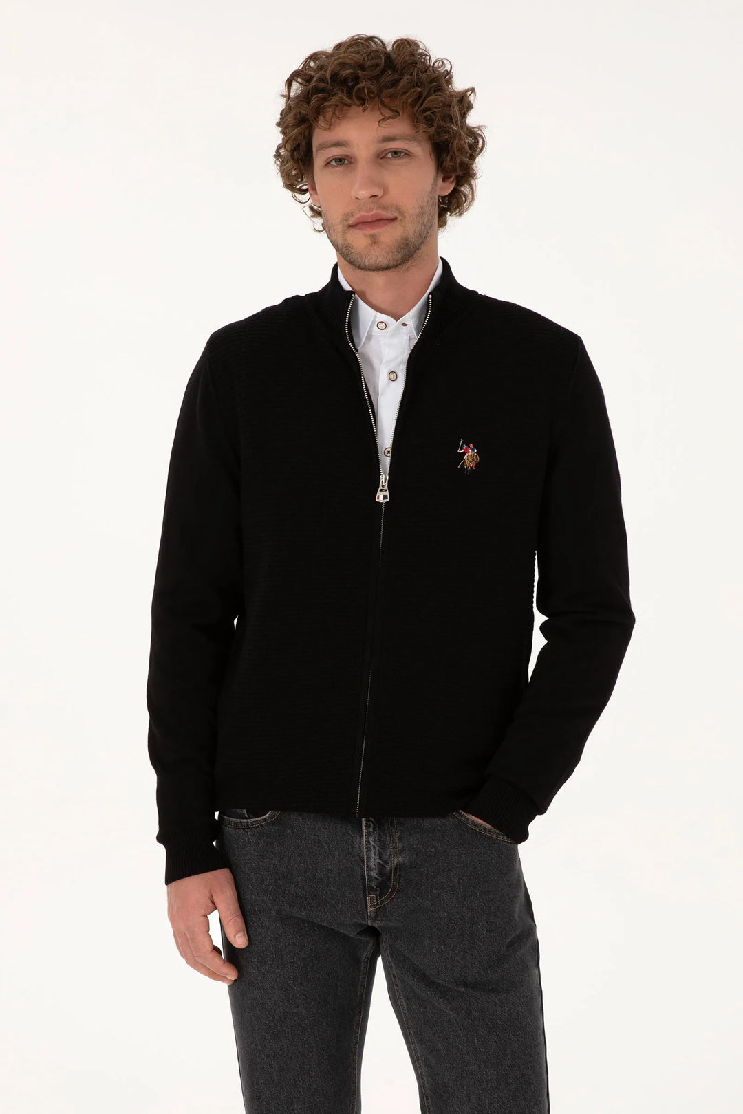 Black Zip Up Cardigan