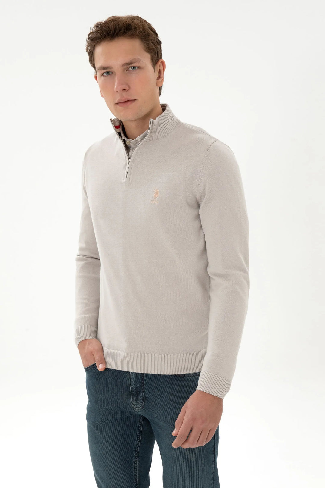 Stone Sweater With Zipper
