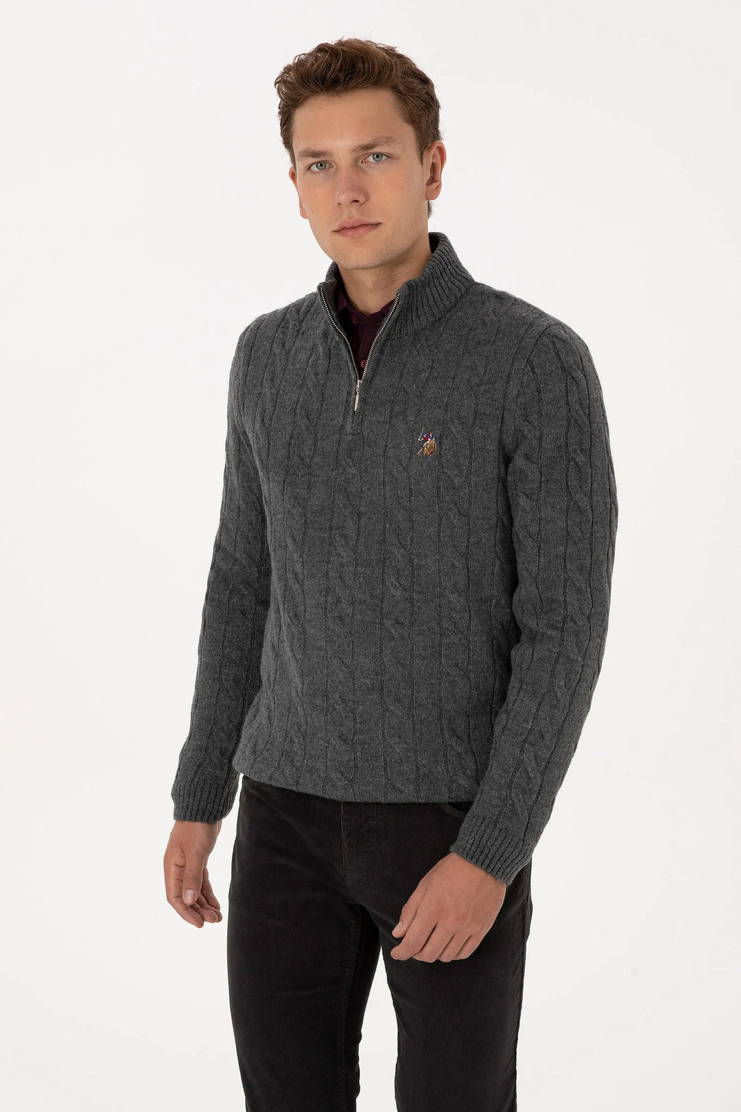 Anthracite Mela Sweater With Zipper