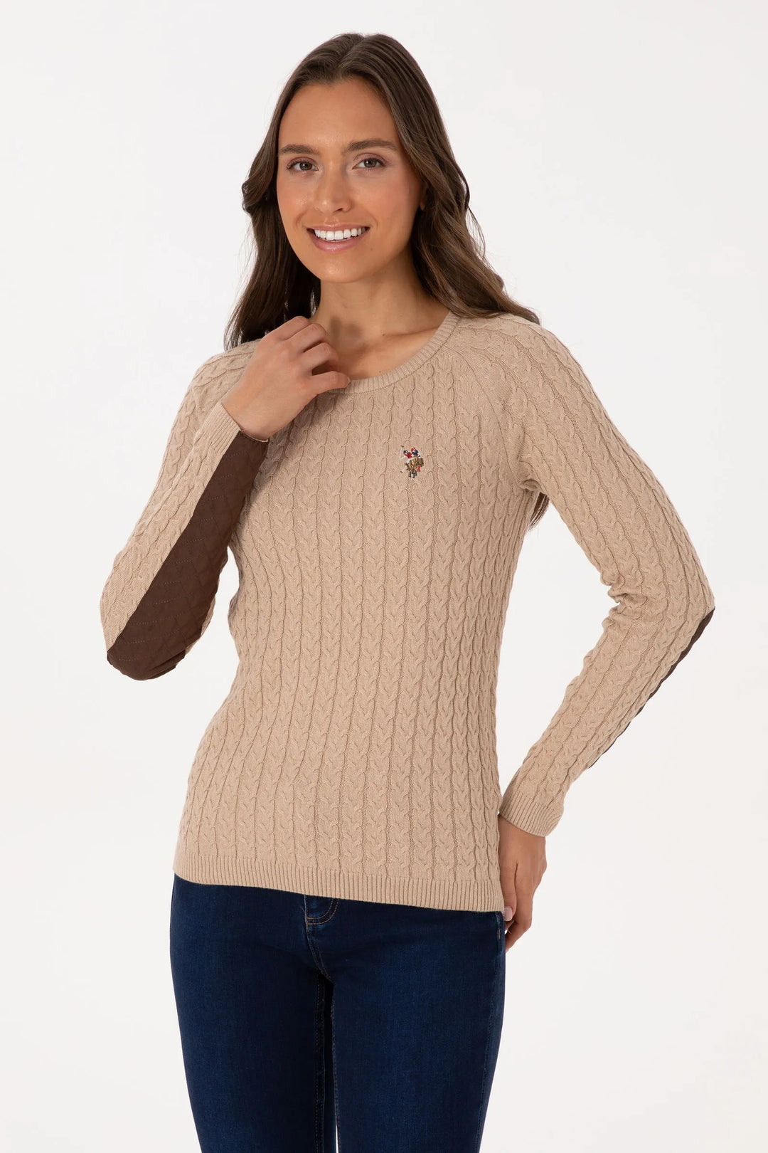 Sand Melange Knitted Pullover