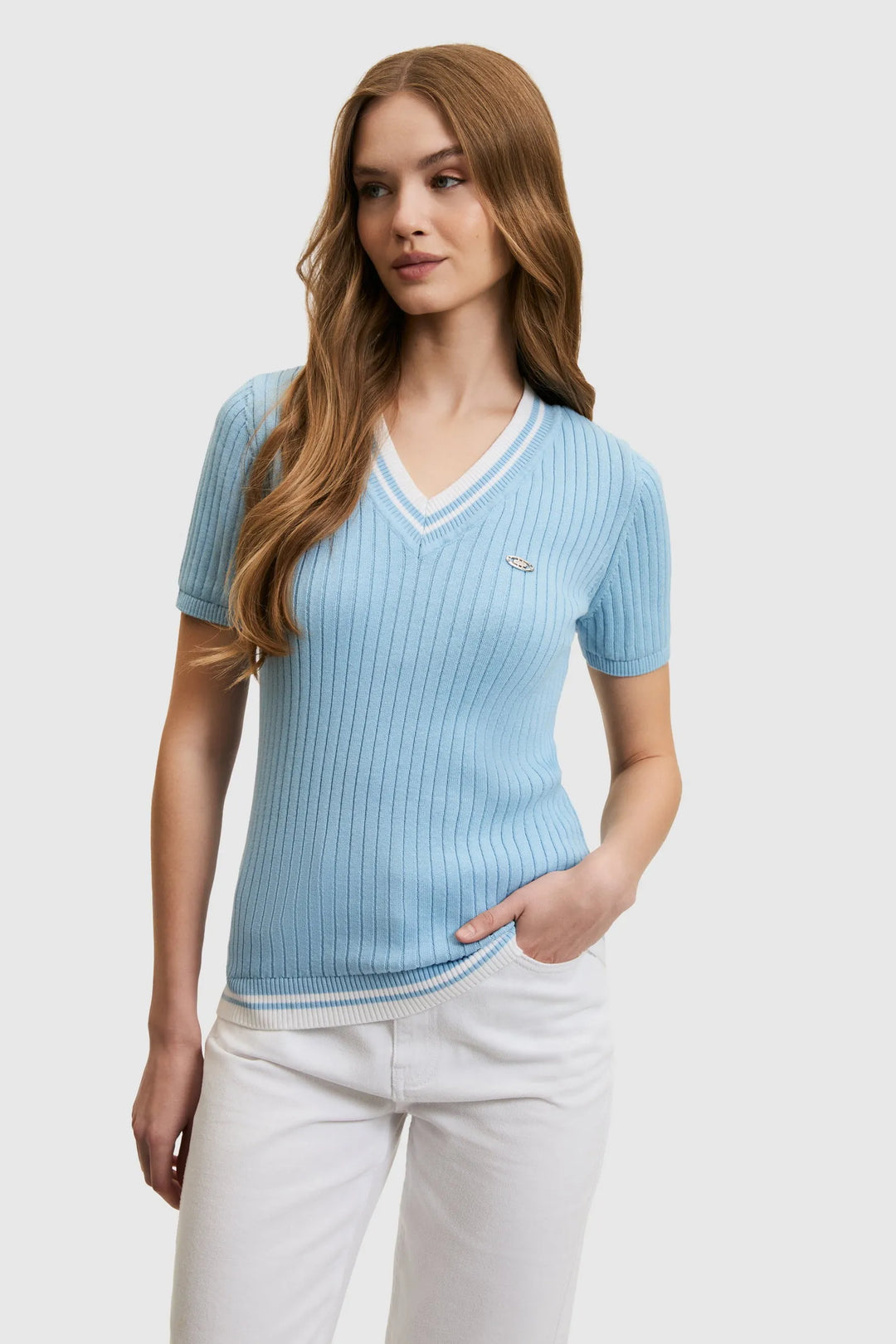 Light Blue Knitting Jumper