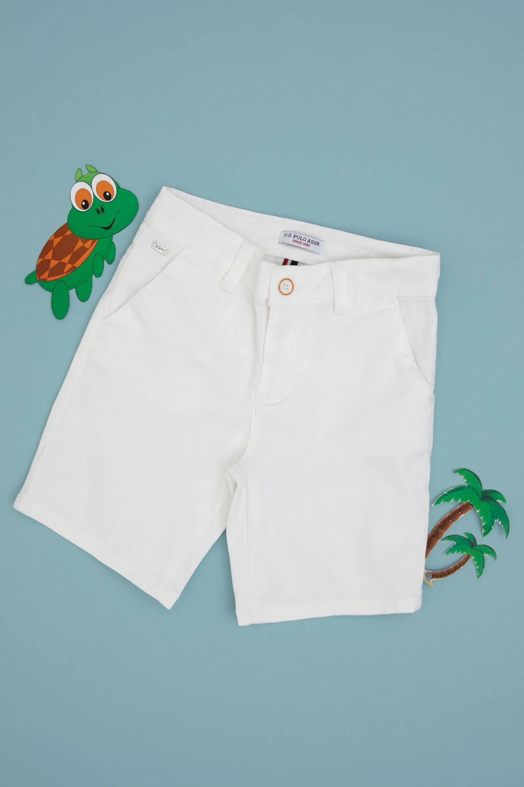 White Woven Bermuda Capri