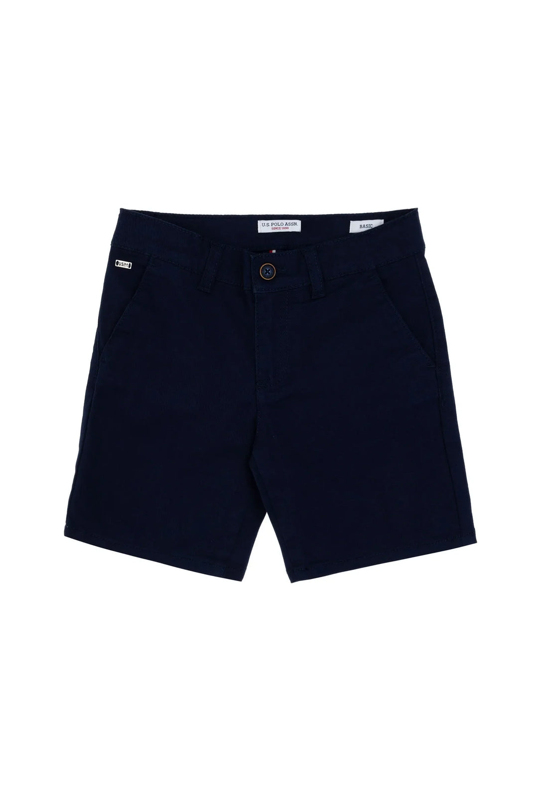 Navy Blue Woven Bermuda Capri