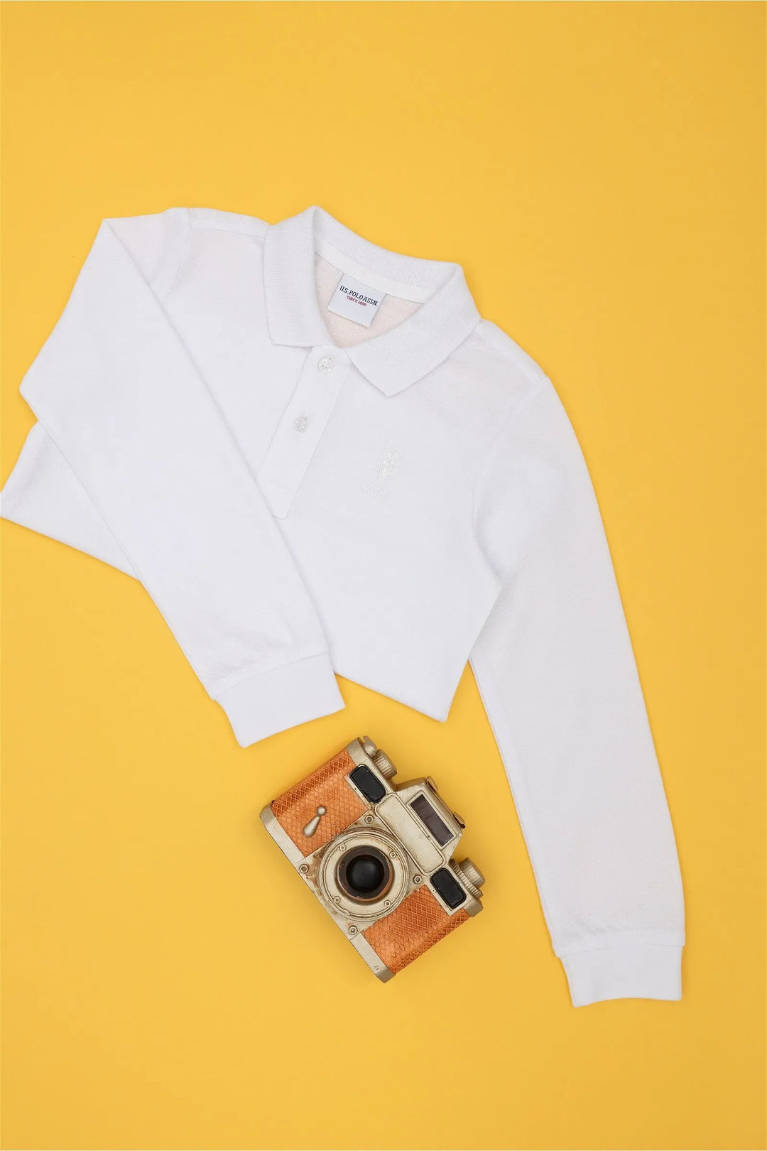 White Long Sleeve Polo Shirt