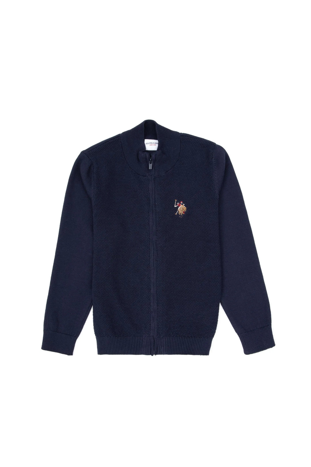 Navy Cardigan With Zipper