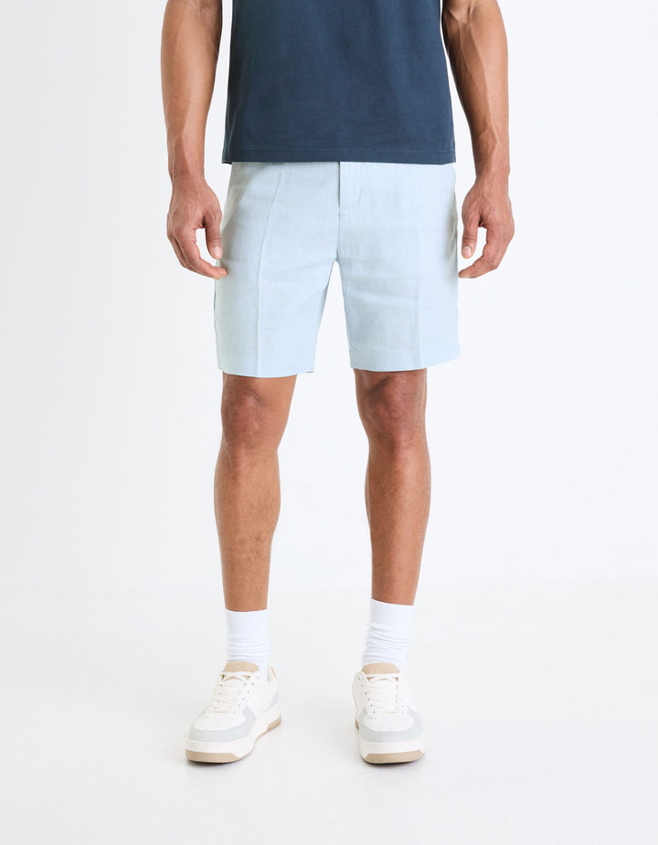 Bermudas linen - Light Blue