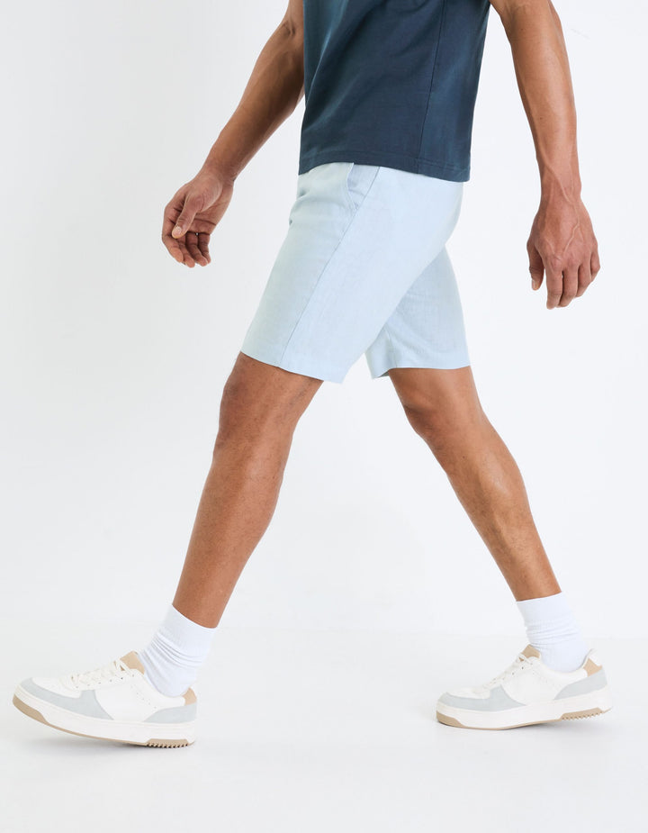 Bermudas linen - Light Blue