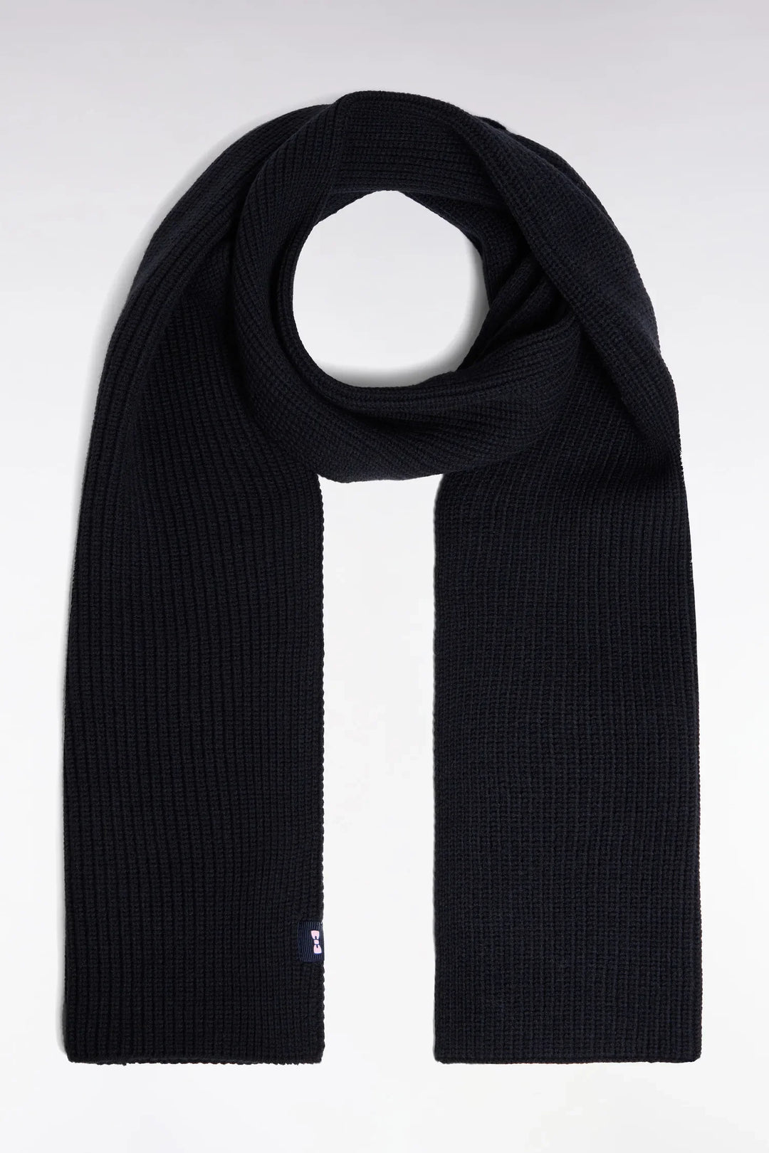 Navy Cotton-Blend Scarf