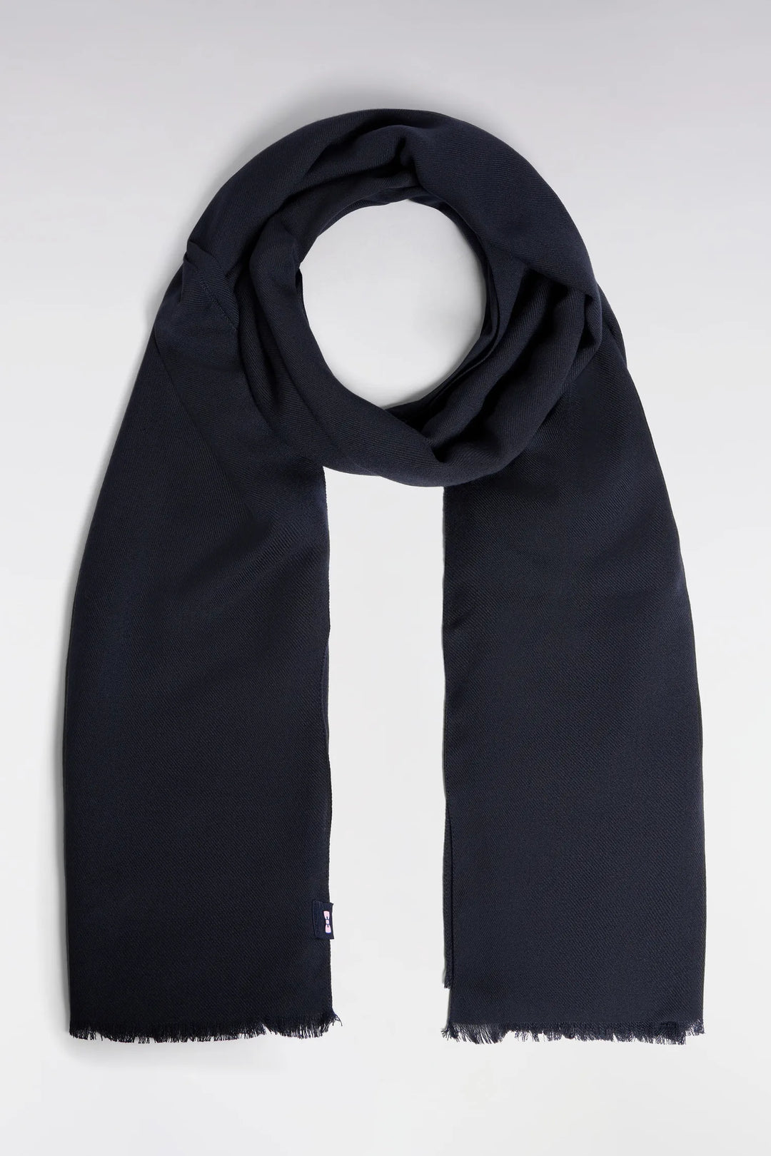 Navy Fringed Scarf