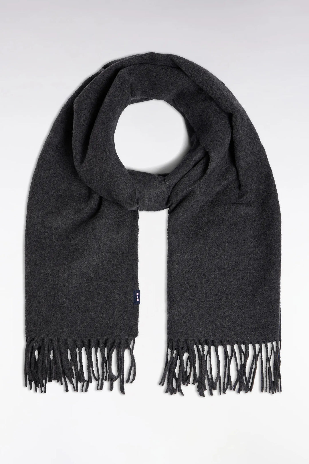 Fringed Scarf in Grey Virgin Wool