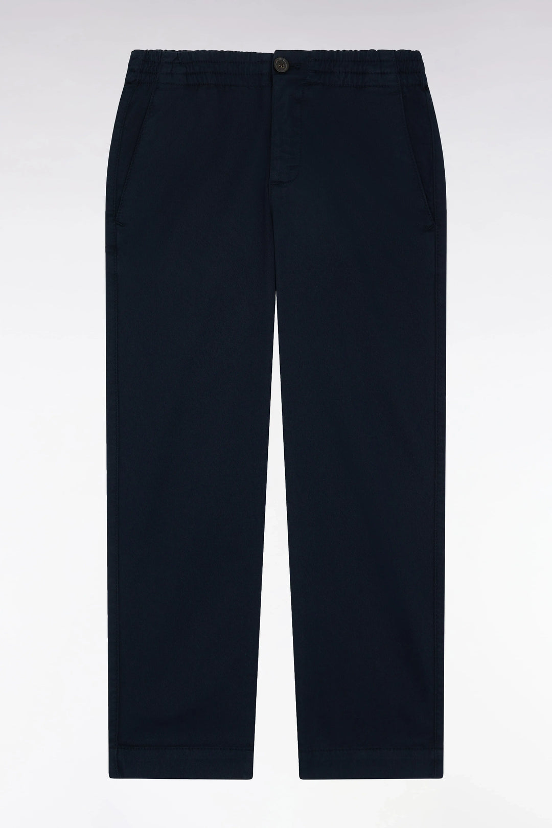 Wrinkle-Free Chinos in Navy Stretch Cotton - a Shooter
