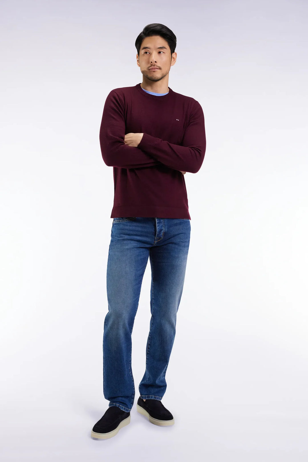 5-Pocket Jeans in Blue Stretch Denim Regular Fit