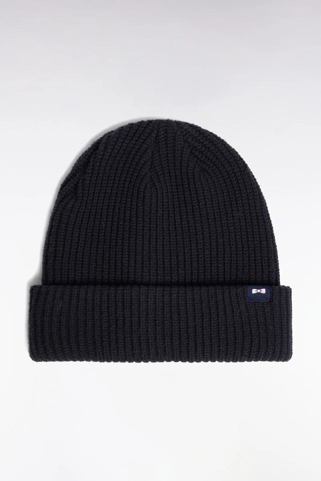 Navy Cotton-Blend Beanie
