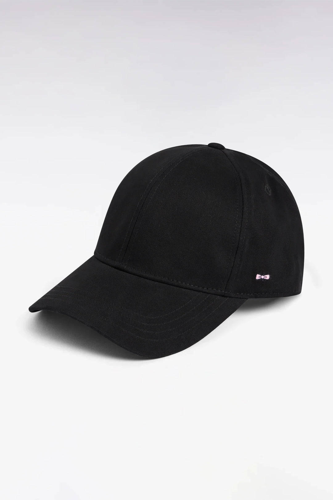 Black Cotton Piqué Cap