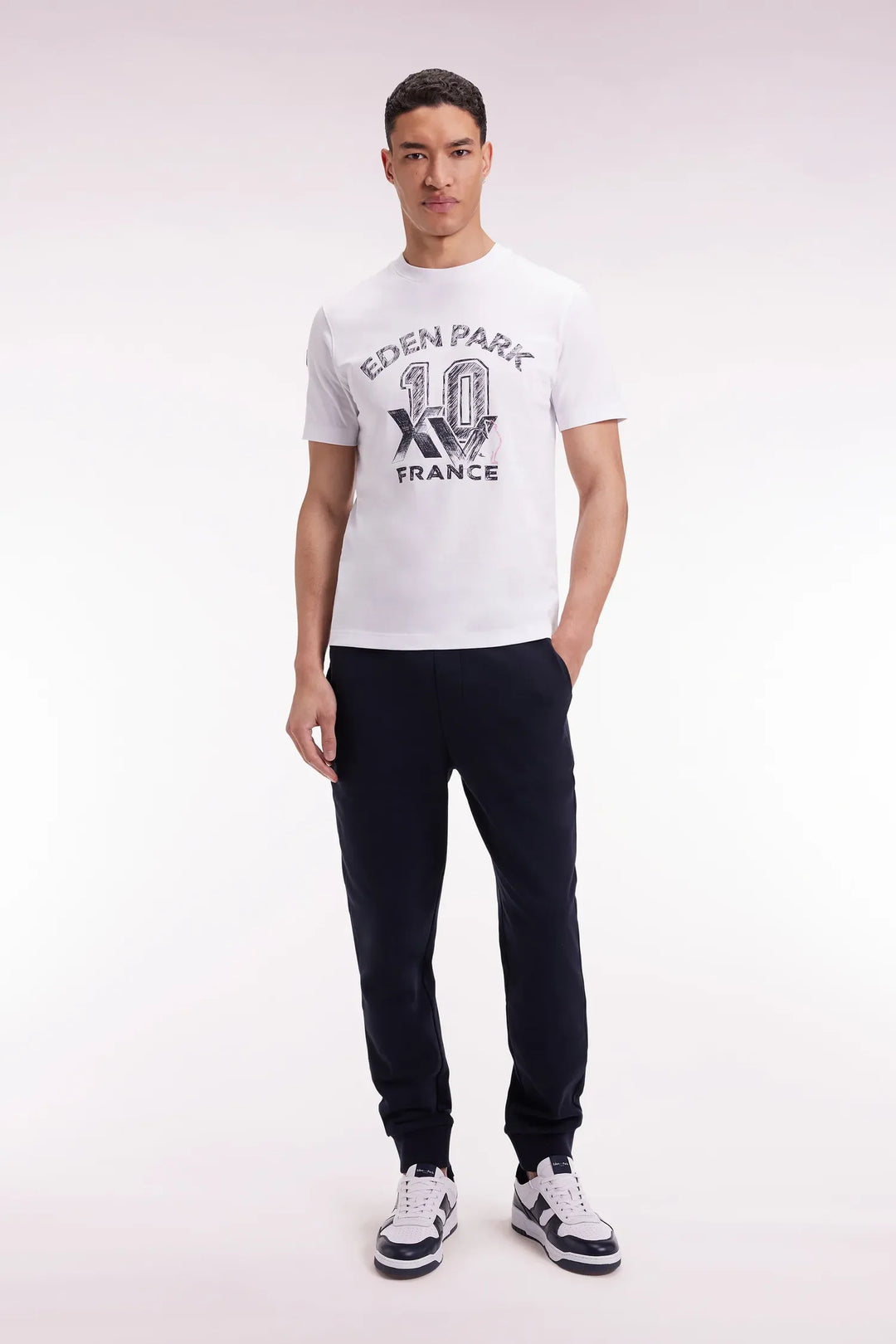 Straight Cut Navy Fleece Joggers XV De France