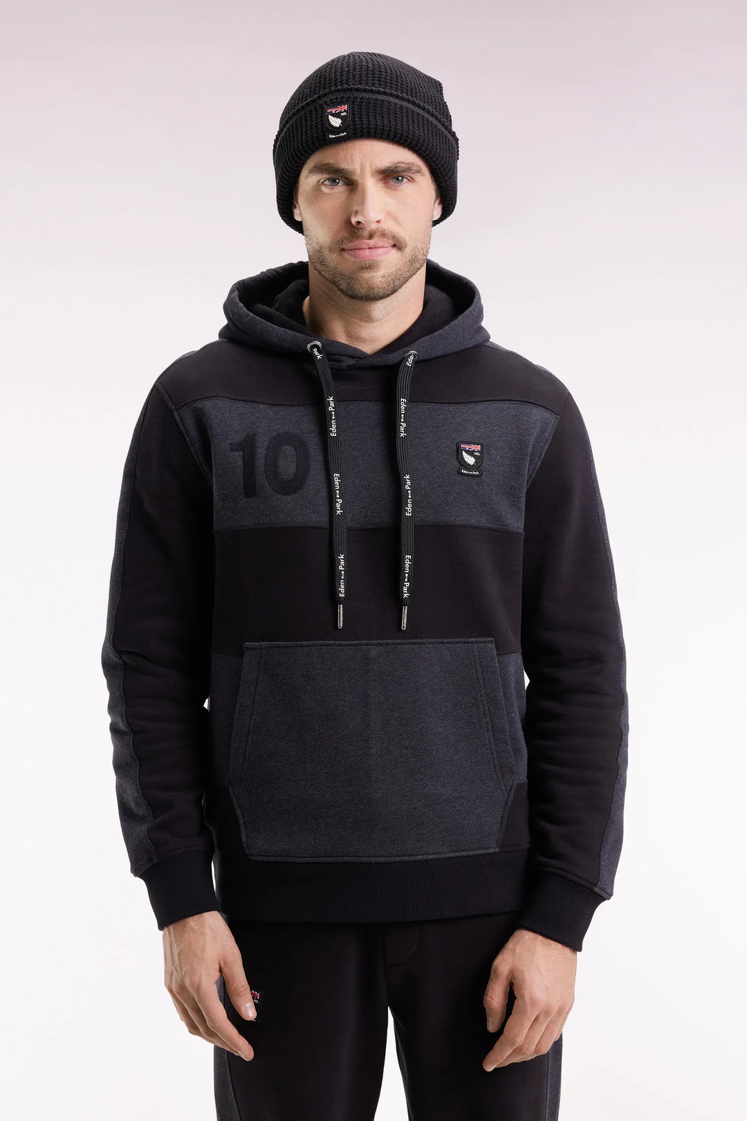 Relaxed Fit Beige and Light Grey Cotton-Blend Hoodie