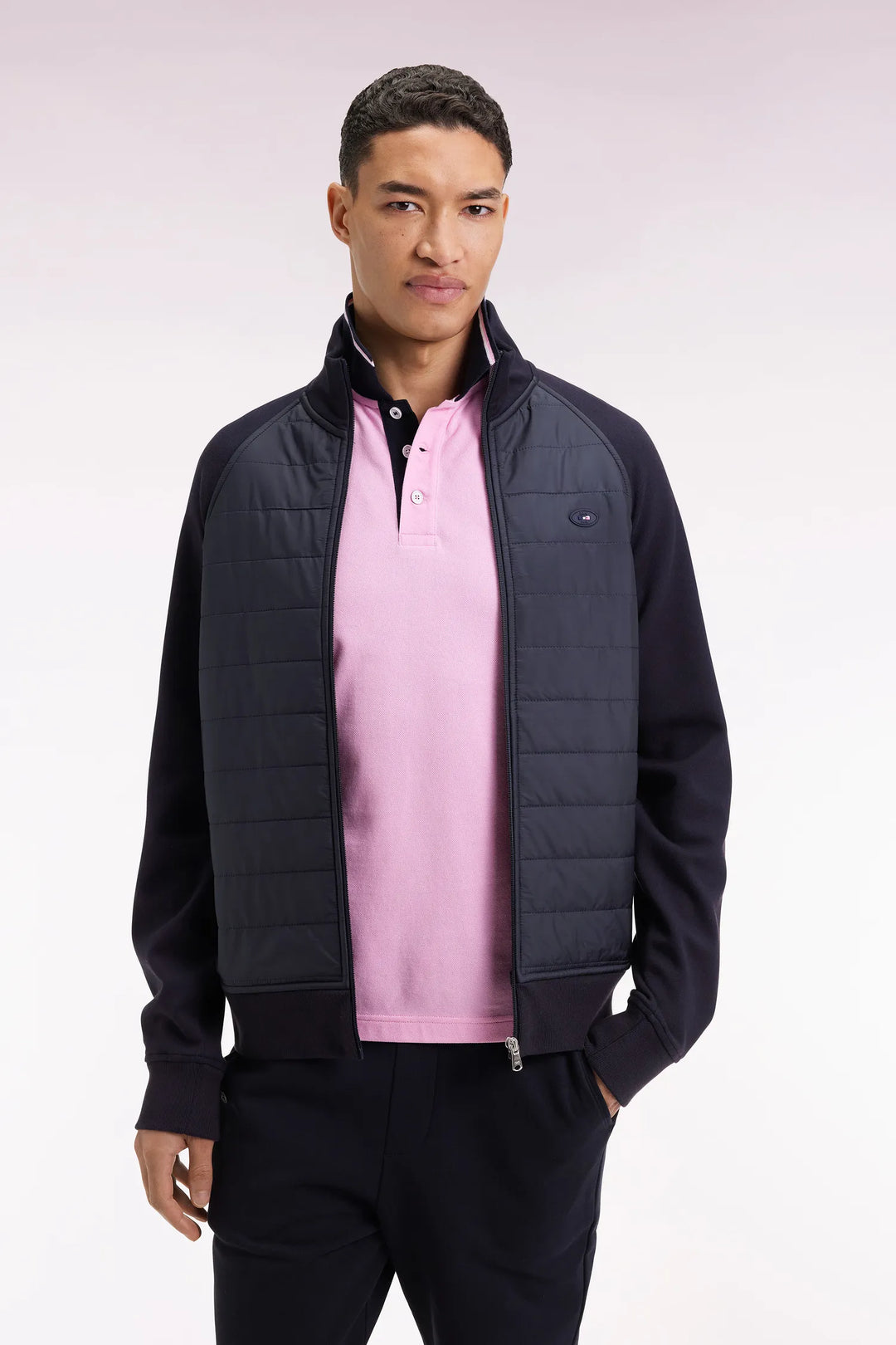 Zipped Zipped Sweatshirt in Navy Navy Straight Cut