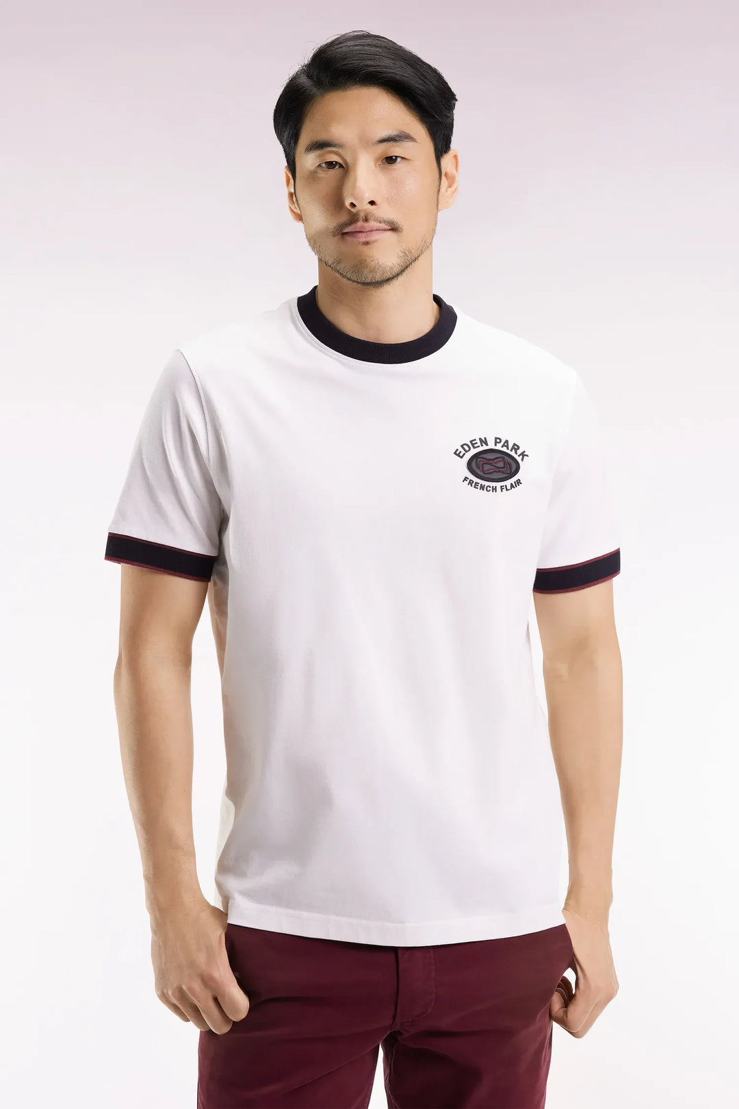 Eden Park French Flair White Cotton Short Sleeve T-Shirt