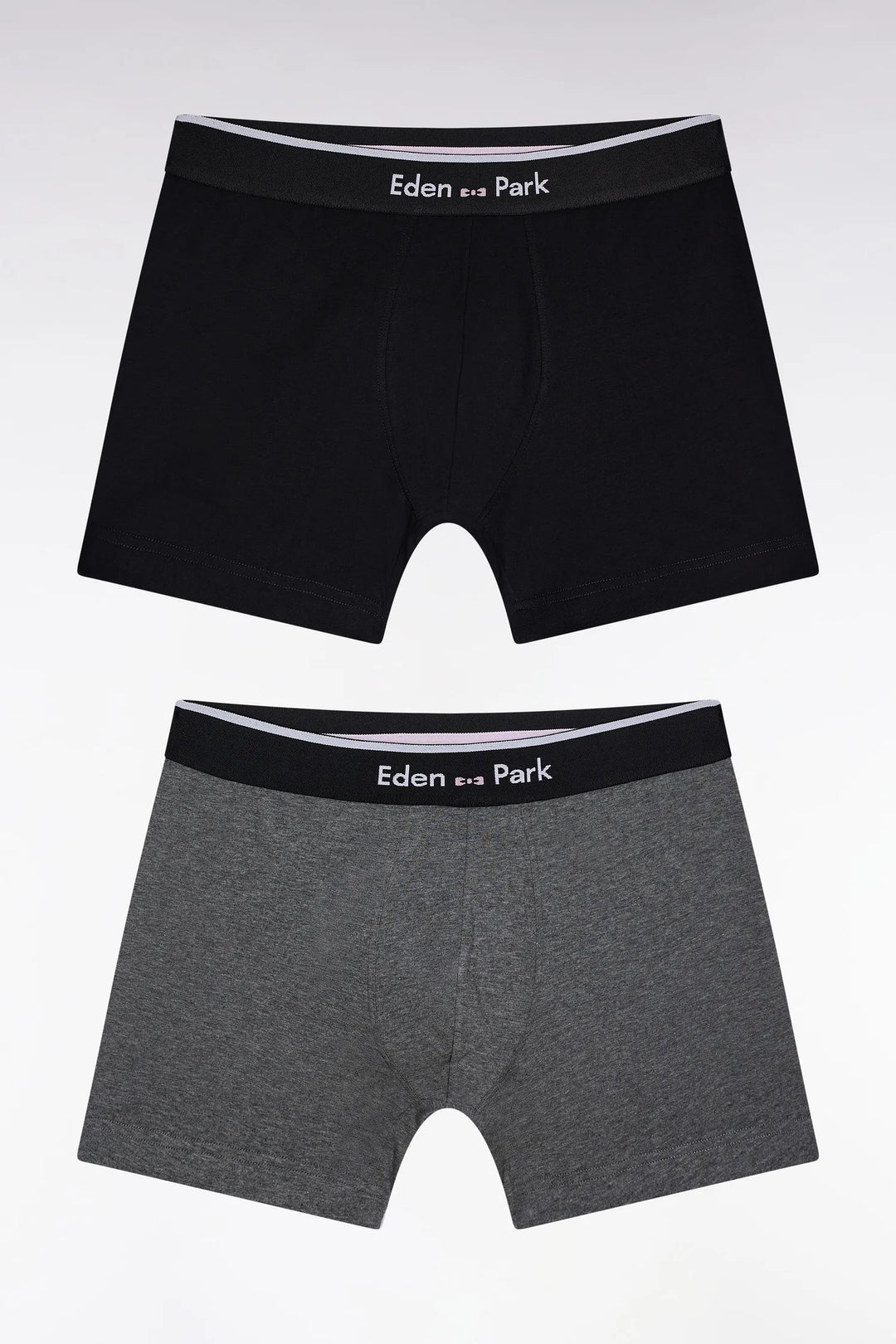 Pack of Two Black and Grey Stretch Cotton Jersey Boxer Briefs