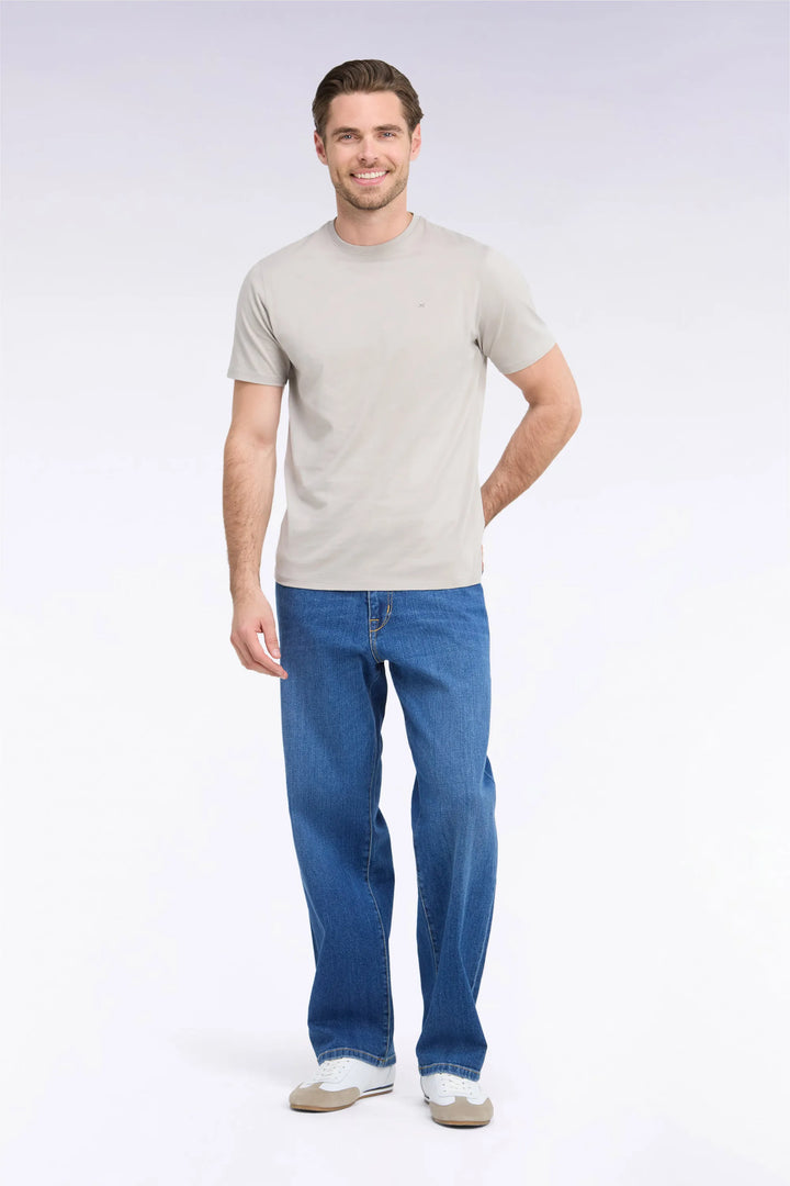 Stone Bleach Stretch Denim Jeans with a Regular Fit