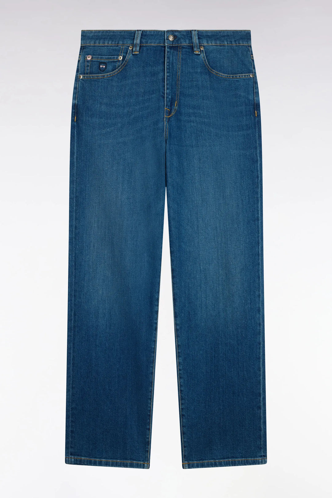 Stone Bleach Stretch Denim Jeans with a Regular Fit