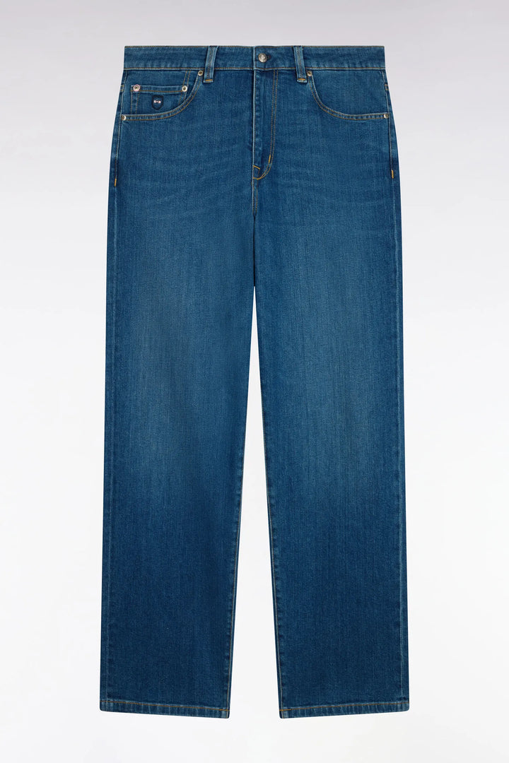 Stone Bleach Stretch Denim Jeans with a Regular Fit