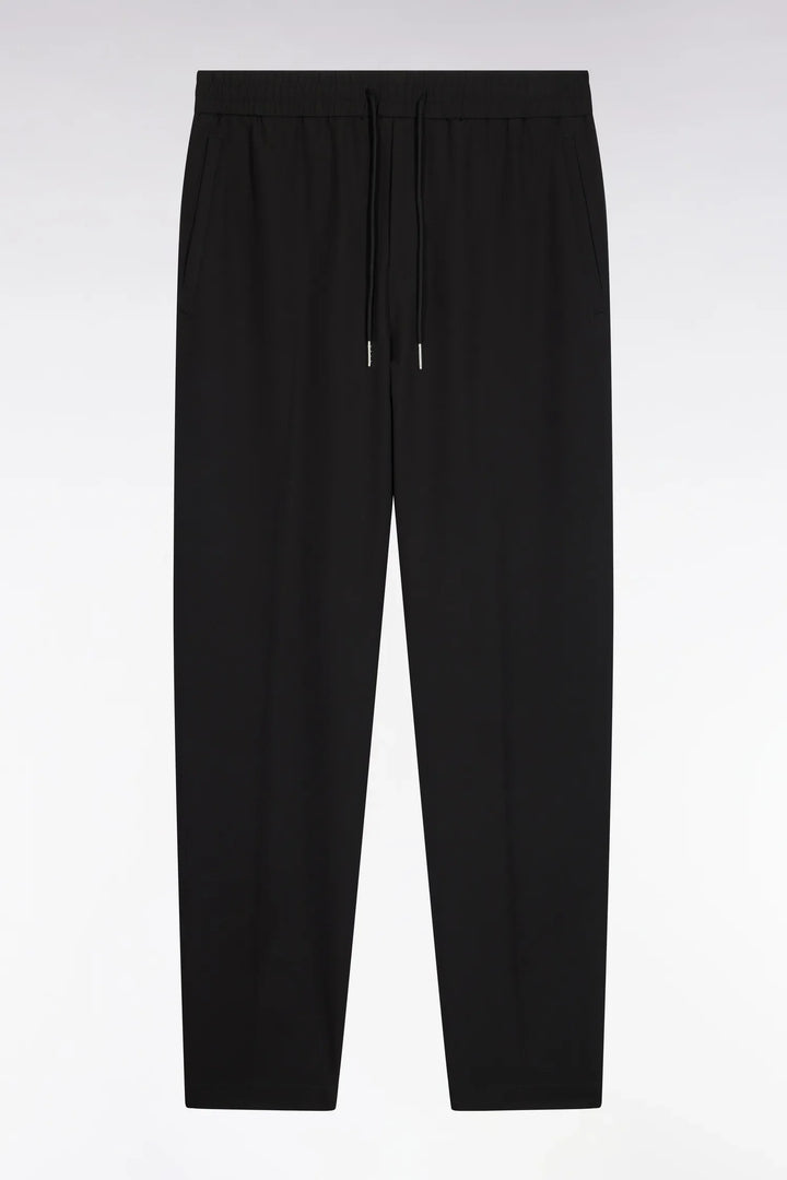 Black Technical Stretch Nylon Elasticated Waistband with a Modern Fit
