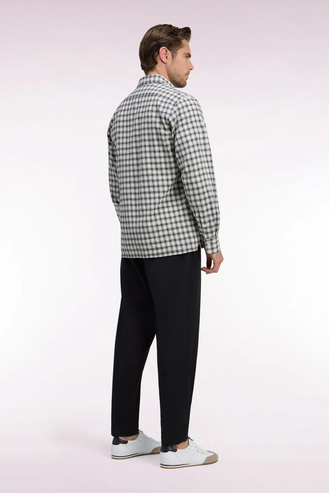Black Technical Stretch Nylon Elasticated Waistband with a Modern Fit