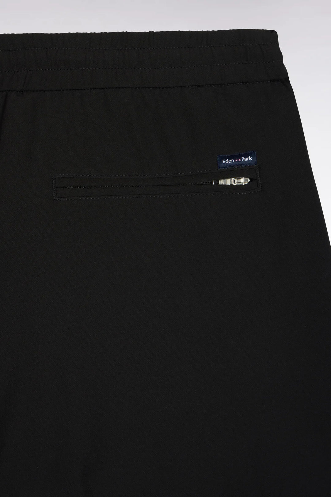Black Technical Stretch Nylon Elasticated Waistband with a Modern Fit