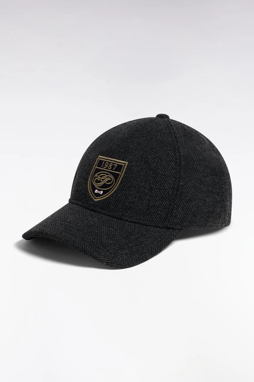 Grey Herringbone Wool Cloth Cap Patch Patch