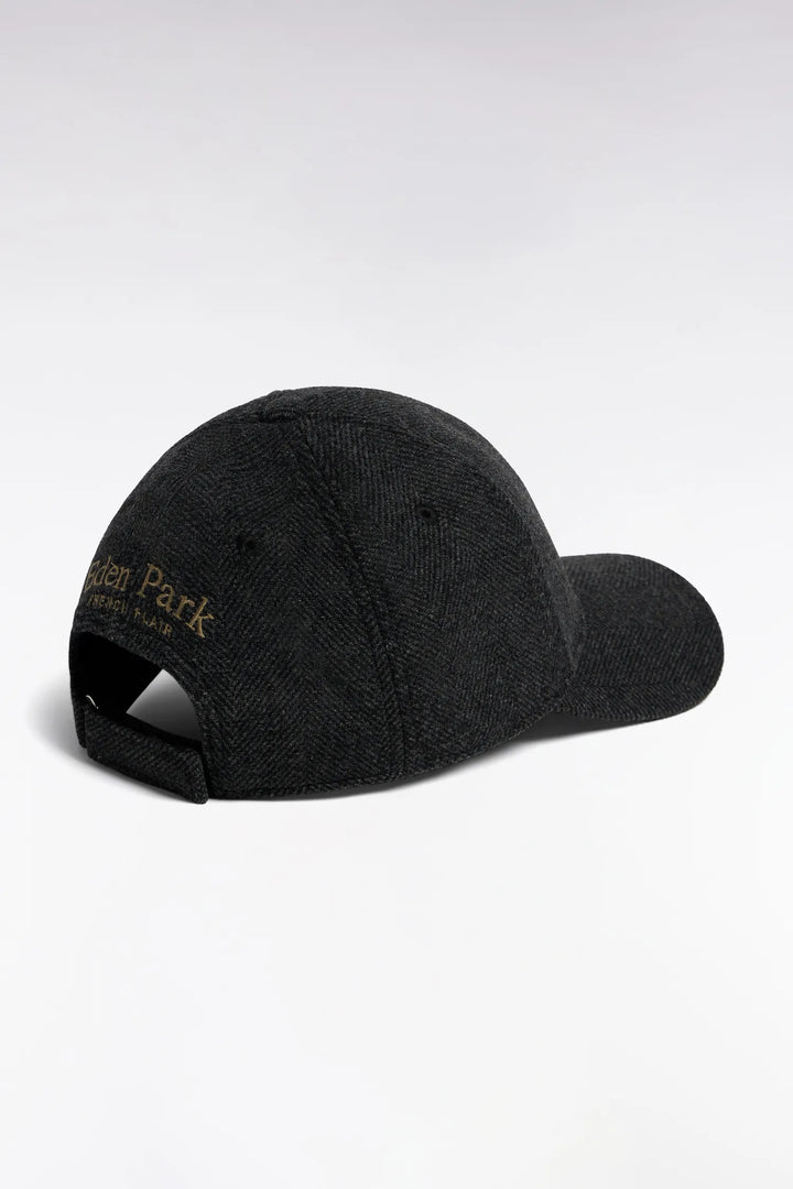 Grey Herringbone Wool Cloth Cap Patch Patch