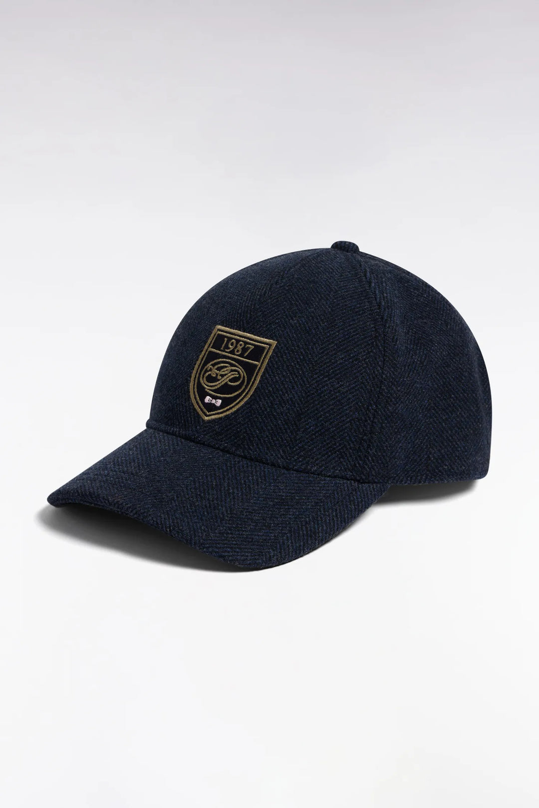 Brown Herringbone Wool Cloth Cap Patch Patch