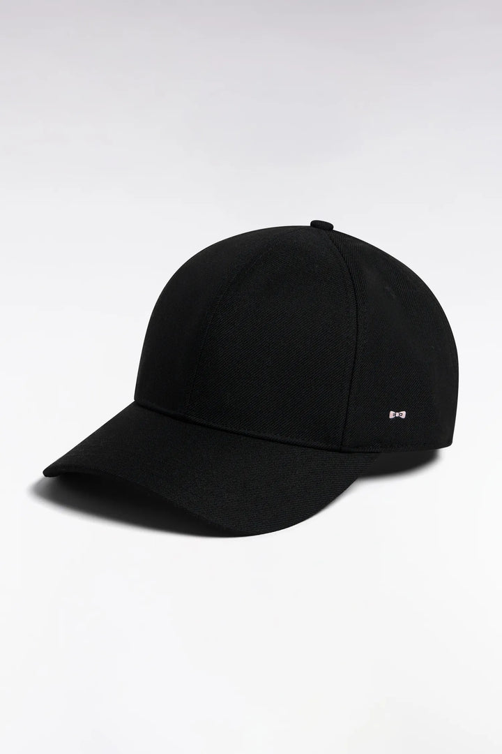 Black Cotton Piqué Cap