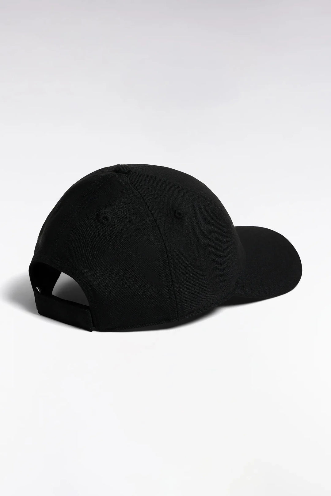 Black Cotton Piqué Cap