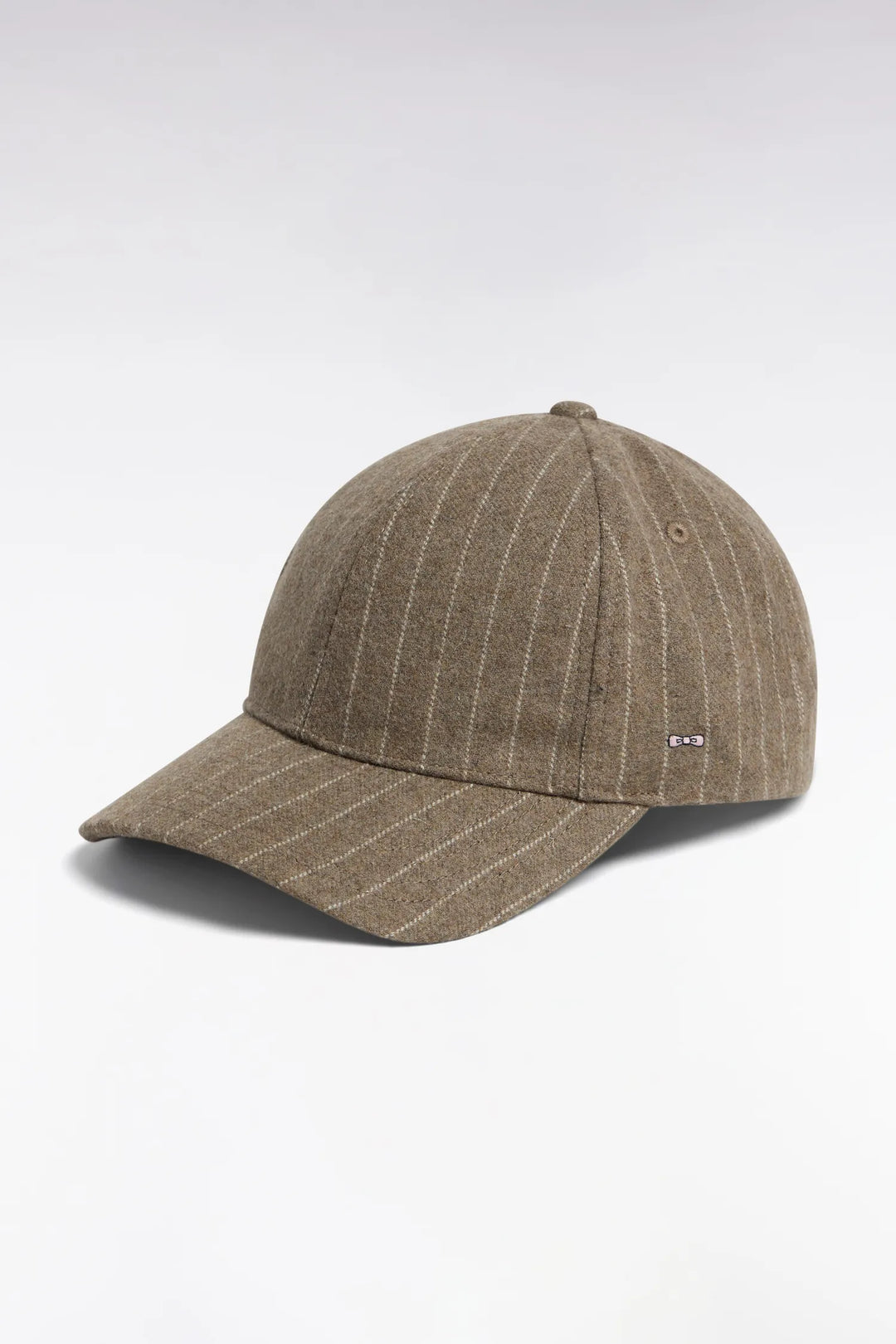 Cap in Beige Striped Woollen Cloth