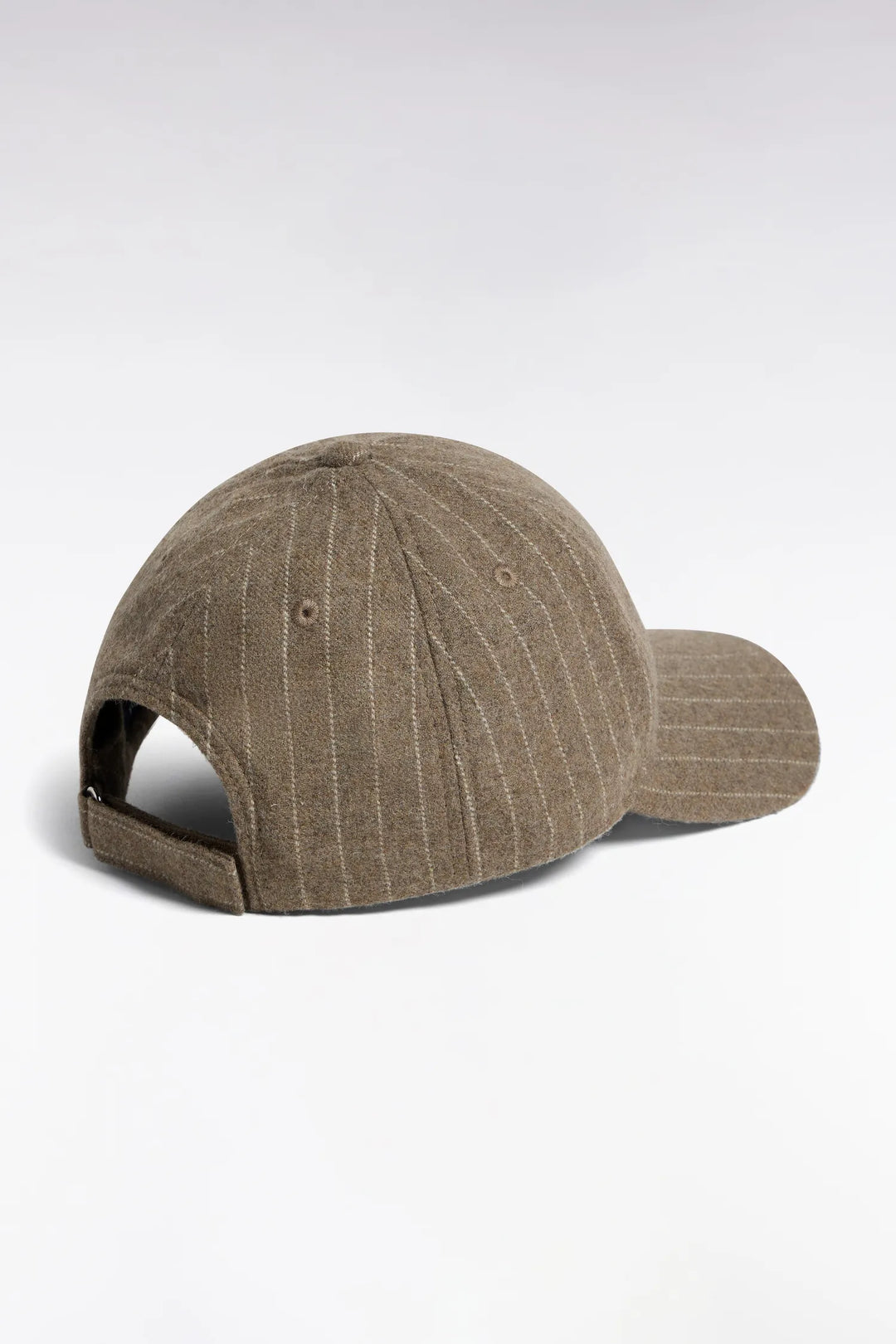 Cap in Beige Striped Woollen Cloth