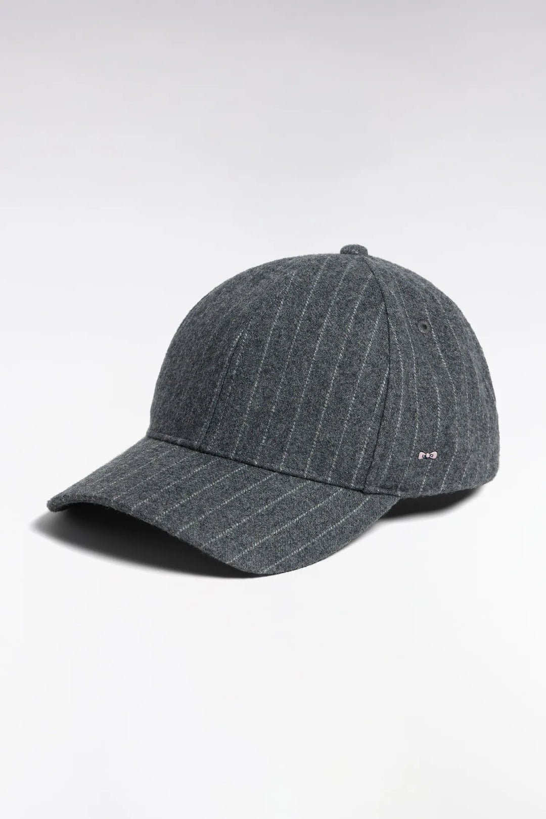 Cap in Grey Striped Woollen Cloth