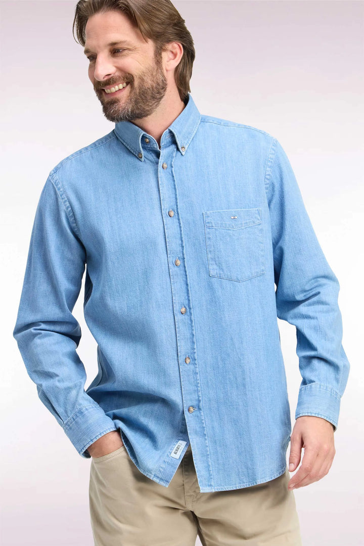 Straight Cut Sky Denim Shirt
