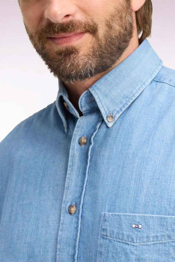 Straight Cut Sky Denim Shirt