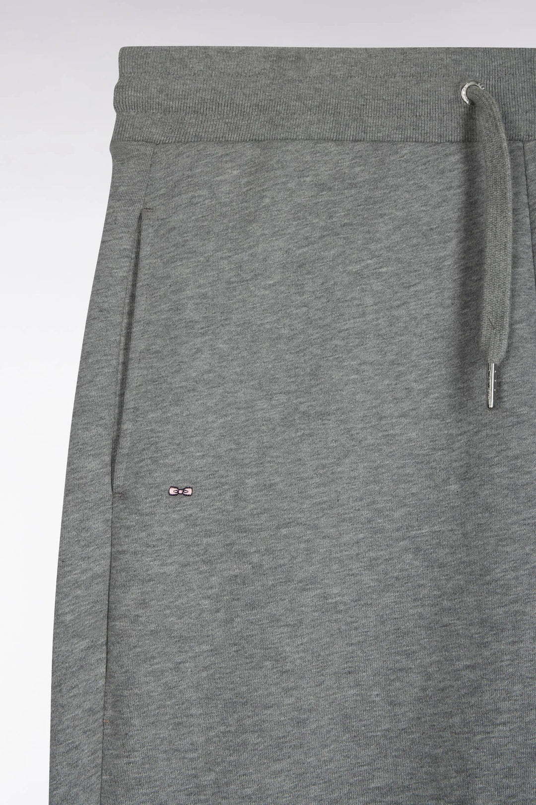 Plain Grey Cotton Fleece Jogging Pants with a Straight Cut