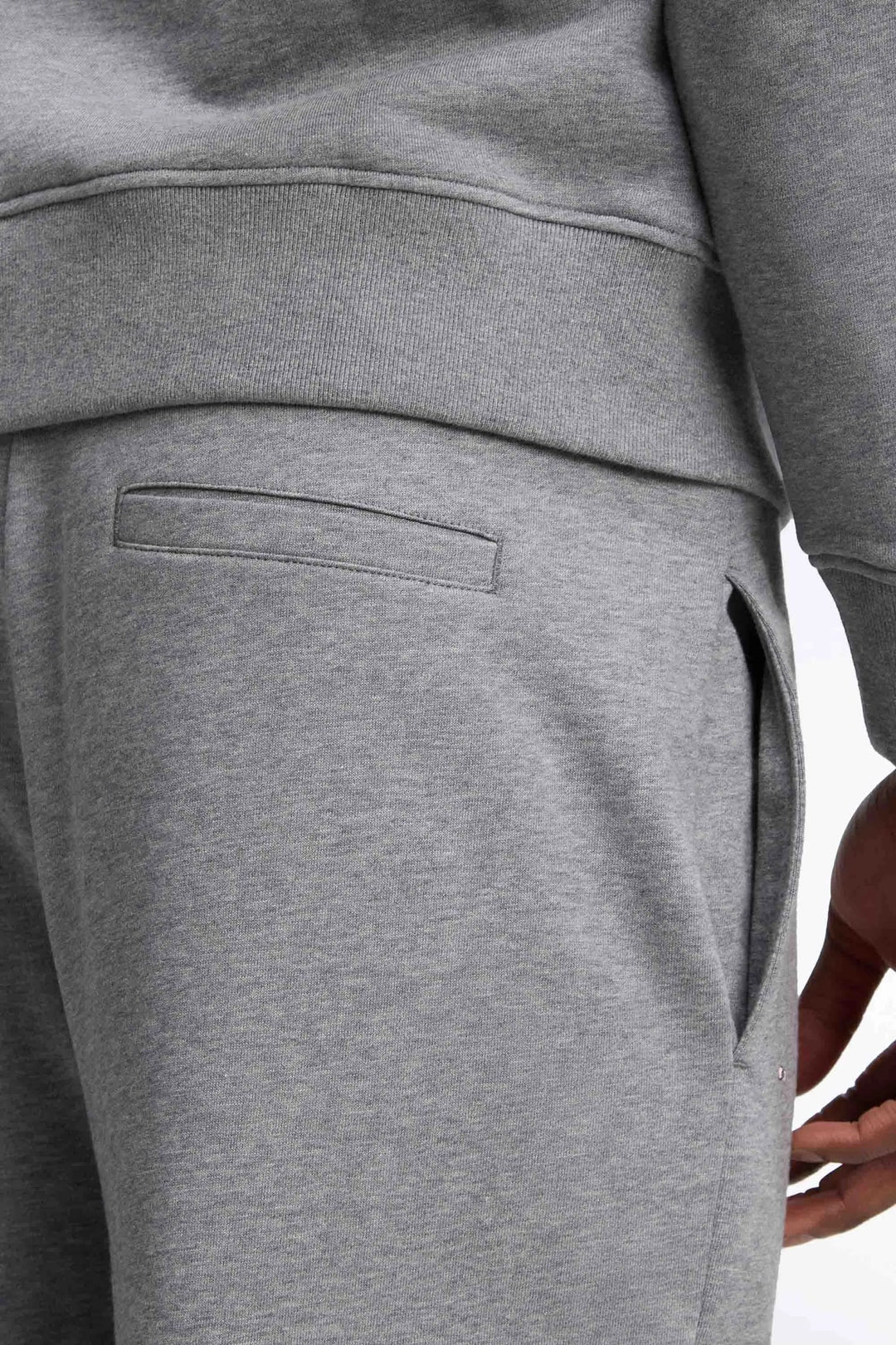 Plain Grey Cotton Fleece Jogging Pants with a Straight Cut