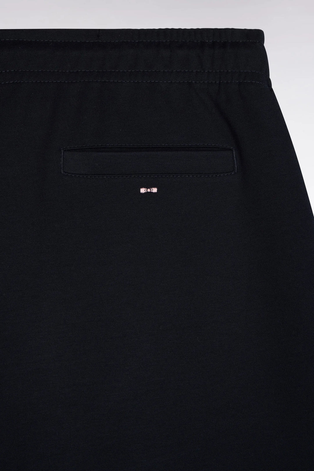Straight-Cut Navy Stretch Cotton Interlock Joggers